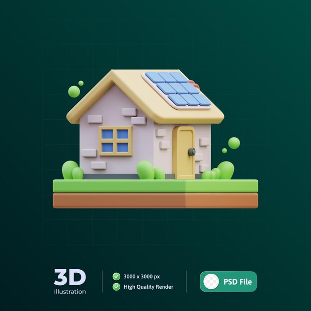 Öko-Haus 3D-Darstellung