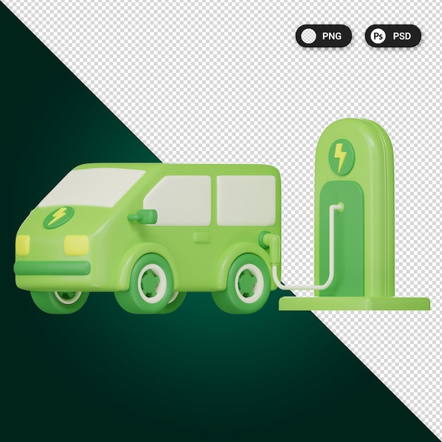 PSD Öko-transport-3d-icon-set