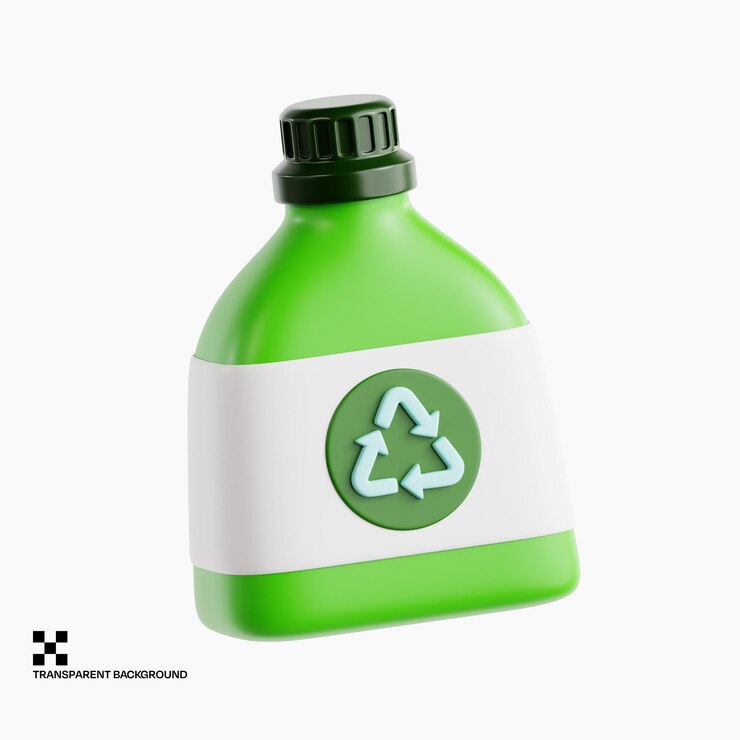 PSD ökofreundliche waschmittelflasche mit recycling-etikett