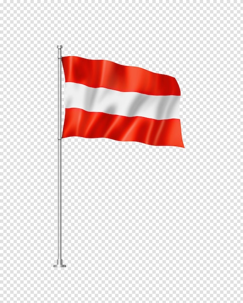 Österreichische flagge isoliert auf weiß