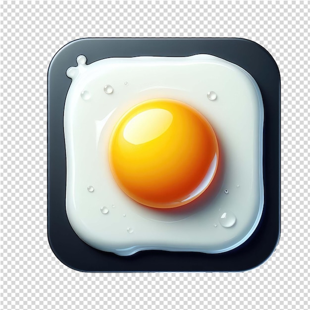 PSD un œuf frit isolé sur une toile png transparente
