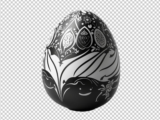 Oeuf de Pâques noir et blanc élégant 3D