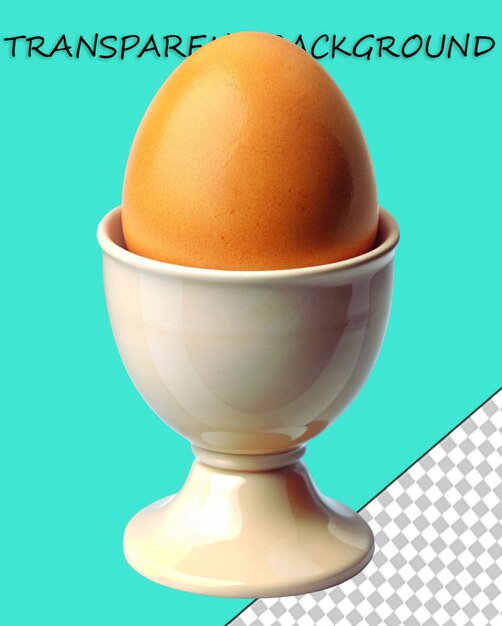 PSD un œuf de poule stylisé en 3d dans une cuillère à œufs