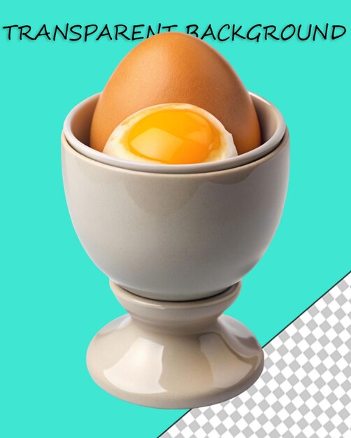 PSD un œuf de poule stylisé en 3d dans une cuillère à œufs