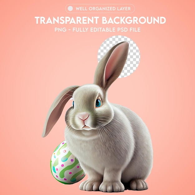 Les œufs de Pâques du lapin PSD sont en PNG transparent