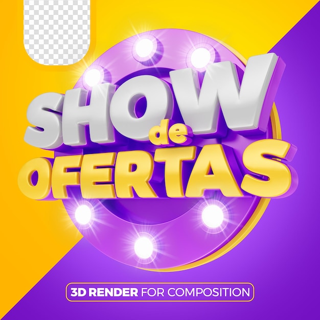 PSD oferece um show roxo para a composição certa no brasil em português 3d