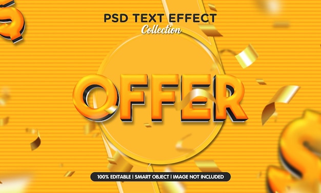 PSD oferecer efeito de texto de promoção
