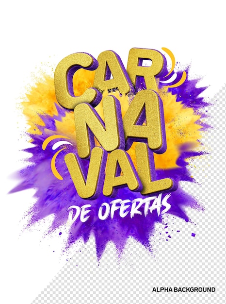 Oferecer o logotipo 3d do carnaval