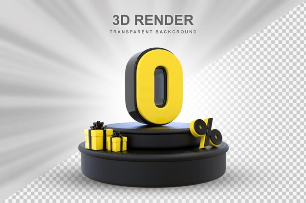 Oferta del 0 por ciento en renderizado de regalo 3d.