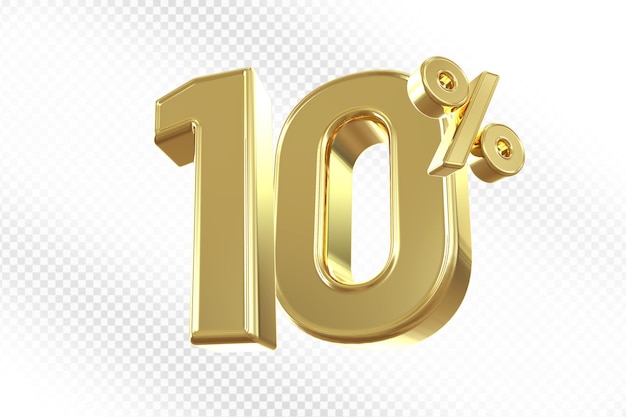 Oferta del 10 por ciento de descuento en oro 3D