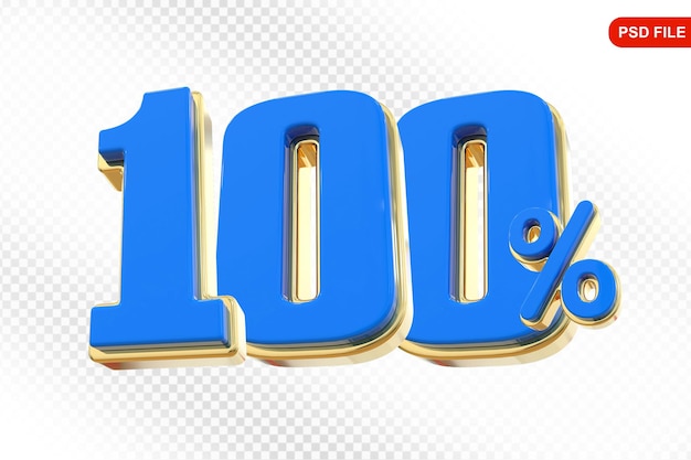 Oferta 100 por ciento azul en 3d