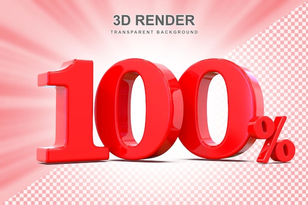 Oferta 100 por ciento roja en 3d