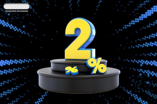 Oferta del 2 por ciento en renderizado 3d.