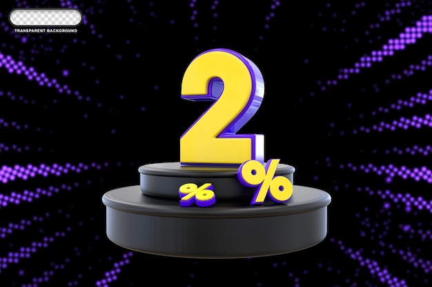Oferta del 2 por ciento en renderizado 3d.
