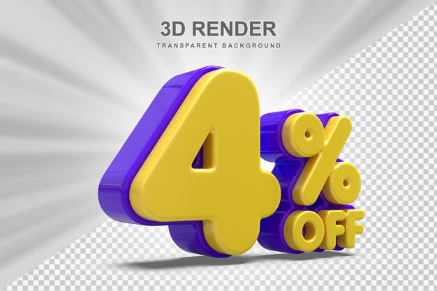 Oferta del 4 por ciento en renderizado 3D.