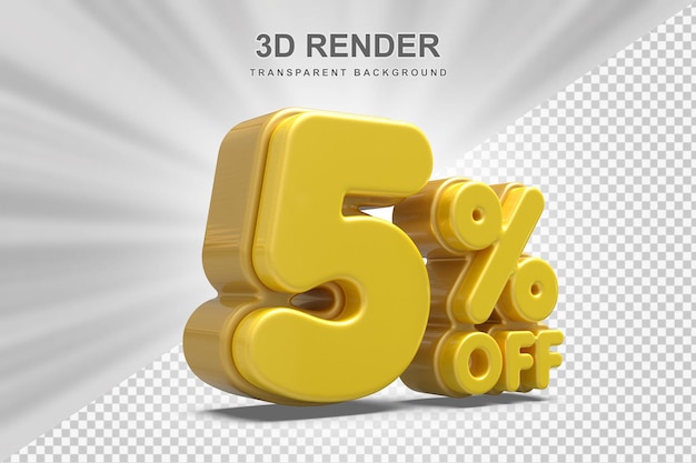 Oferta del 5 por ciento en renderizado 3d.