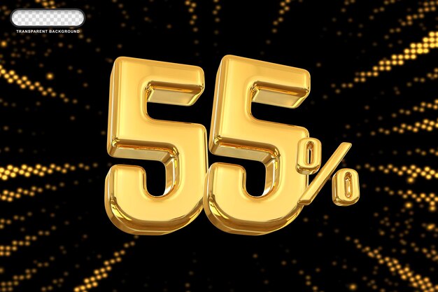 Oferta del 55 por ciento en renderizado dorado 3d