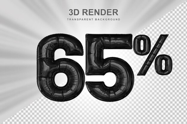 Oferta del 65 por ciento en renderizado de globos de viernes negro 3d