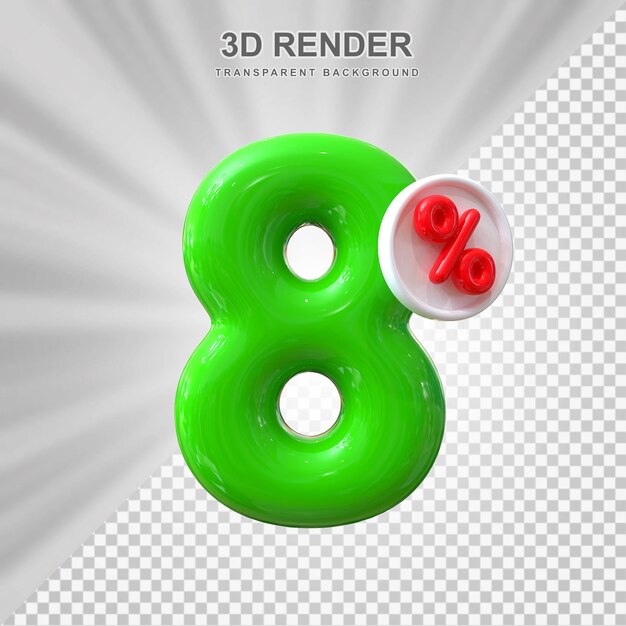 Oferta del 8 por ciento en renderizado de globos 3d.