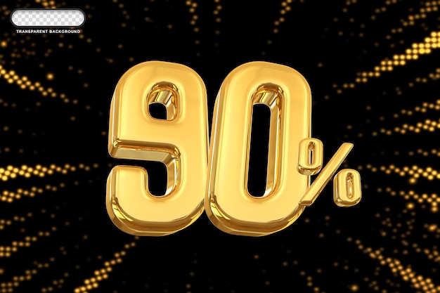 Oferta del 90 por ciento en renderizado dorado 3d.