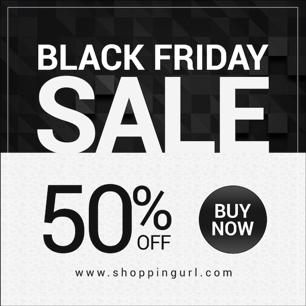 PSD oferta de black friday negro y blanco