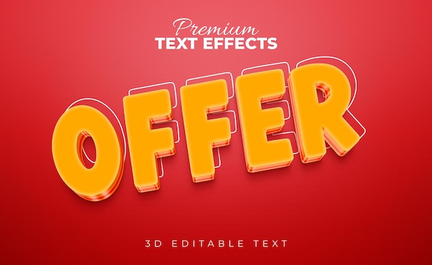 Oferta cómica efectos de texto editables