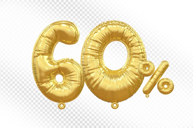 Oferta de 60 por cento de balão de ouro em 3D
