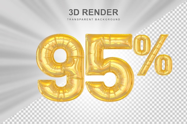 Oferta de 95% em renderização de balão dourado 3D