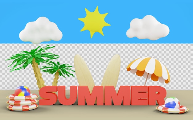 oferta de desconto de verão em renderização 3d