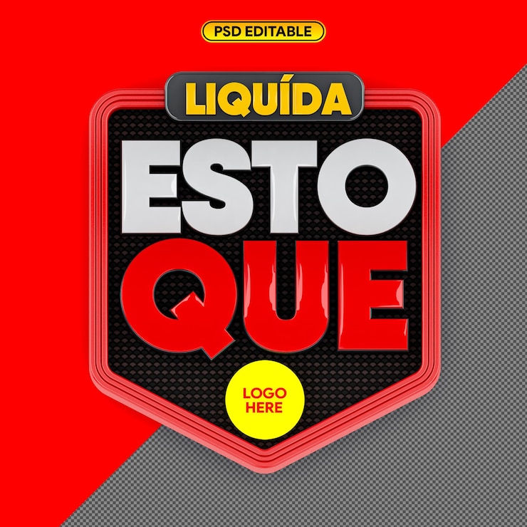 PSD oferta de queima de estoque do logotipo psd 3d 2