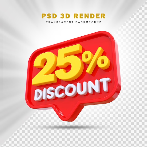 Oferta de descuento del 25% 3d