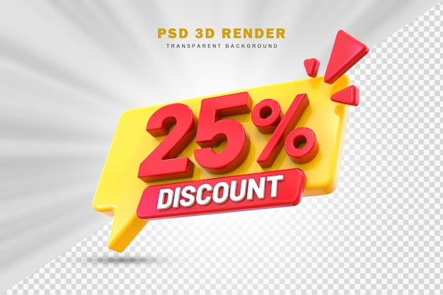 Oferta de descuento del 25% 3d