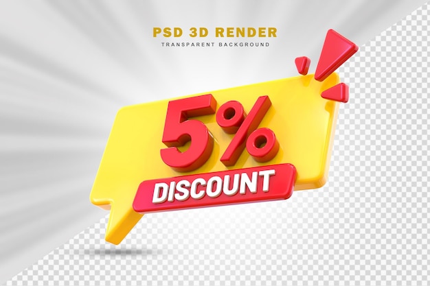 Oferta de descuento del 5% 3d