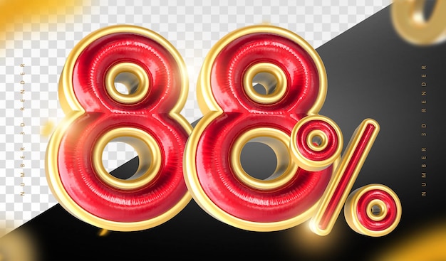 Oferta de descuento de 88 Promoción de venta de rojo y oro