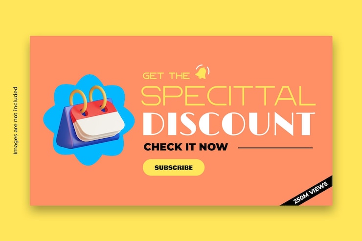 PSD oferta de descuento miniatura de youtube