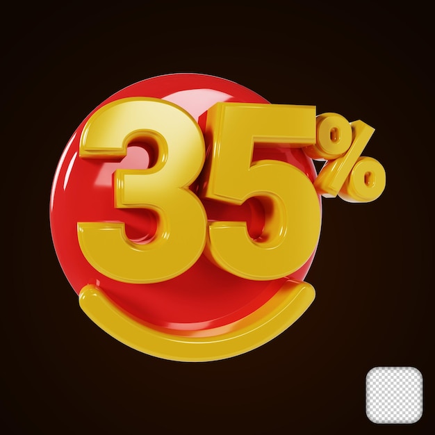 Oferta de descuento Precio de venta 35 por ciento de descuento Ilustración 3D