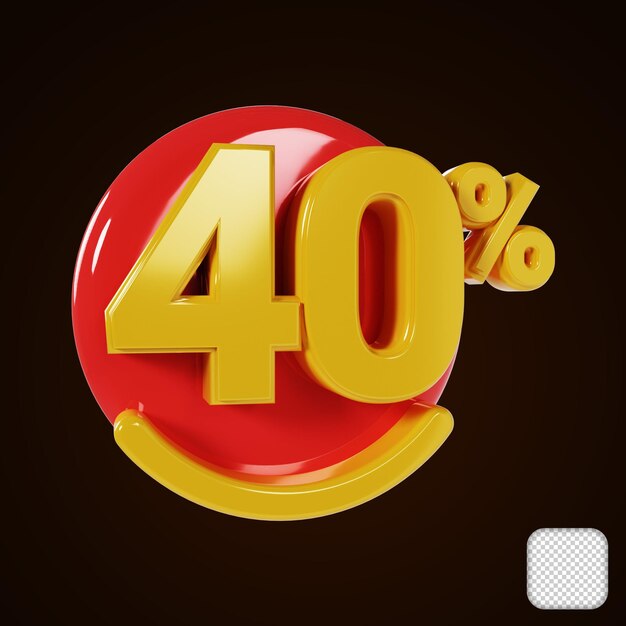 Oferta de descuento Precio de venta 40% de descuento Ilustración 3D