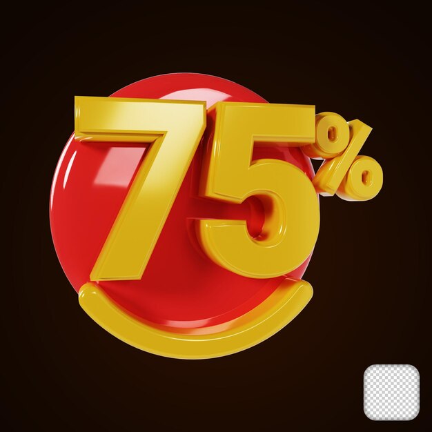 Oferta de descuento Precio de venta 75% de descuento Ilustración 3D
