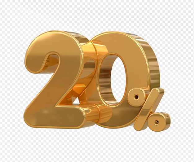 Oferta especial 20 por ciento de descuento venta etiqueta número de renderización 3D concepto descuento promoción venta etiqueta