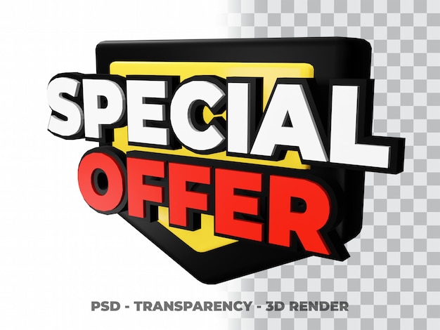 Oferta especial 3d con fondo transparente