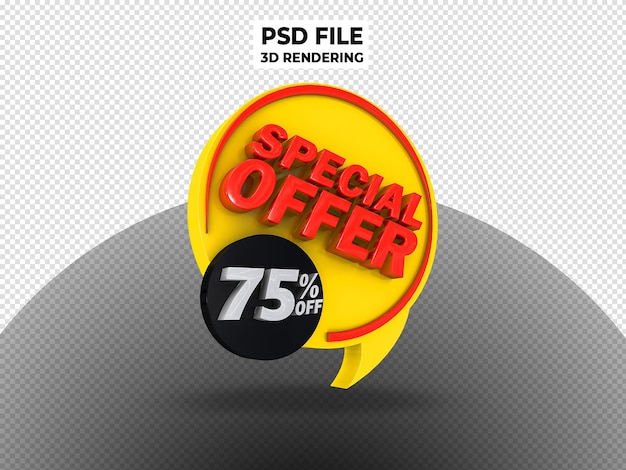 PSD oferta especial 3d render