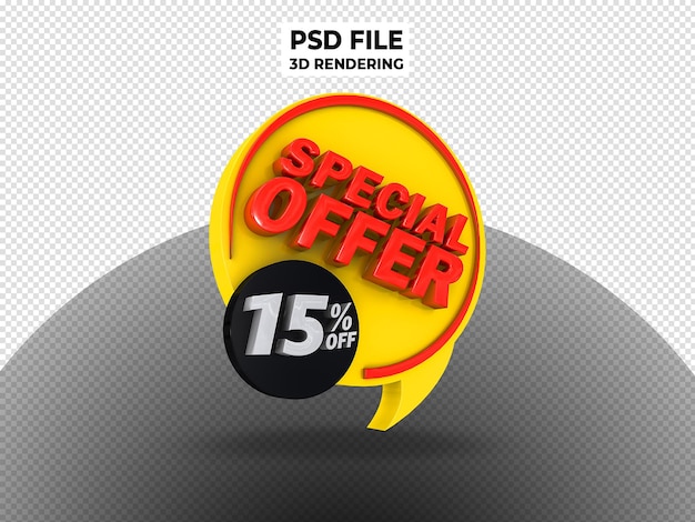 PSD oferta especial 3d render