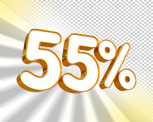 Oferta especial 55 etiquetas de venta con descuento Concepto de número 3D Oferta de venta promocional de descuento