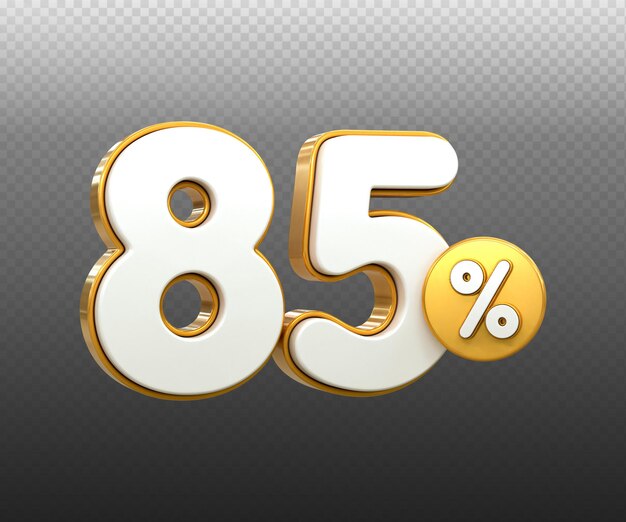 Oferta especial 85 por ciento de descuento venta etiqueta número de renderización 3D concepto descuento promoción venta etiqueta