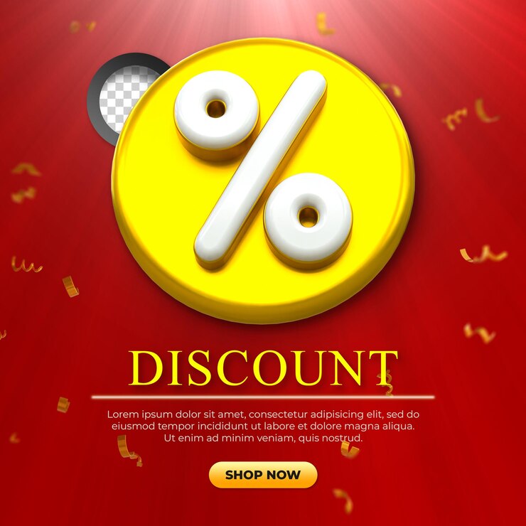 PSD oferta especial por ciento de venta rendering 3d etiquetas de venta de descuento concepto de descuento promoción de venta de número 3d