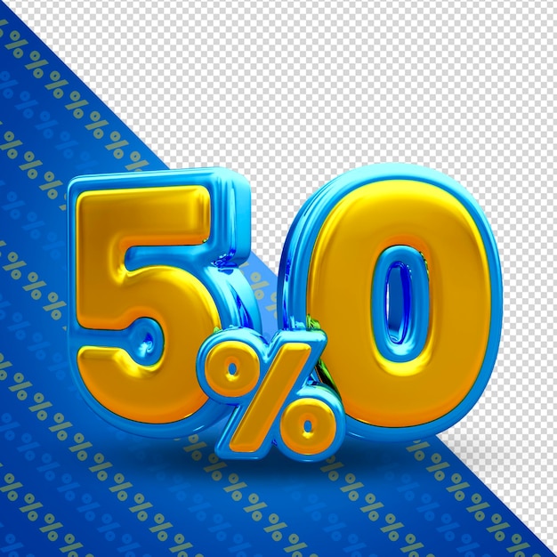 PSD oferta especial de 50% de desconto em renderização 3d de banner de venda