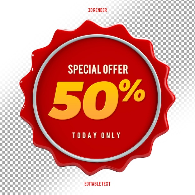 Oferta especial de etiqueta de banner de venda banners de grande venda Etiquetas de fitas vermelhas e adesivos 3d renderx9