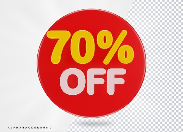Oferta especial de mega venda 70 de desconto em banner de venda Promoção de placa de sinalização Fundo transparente