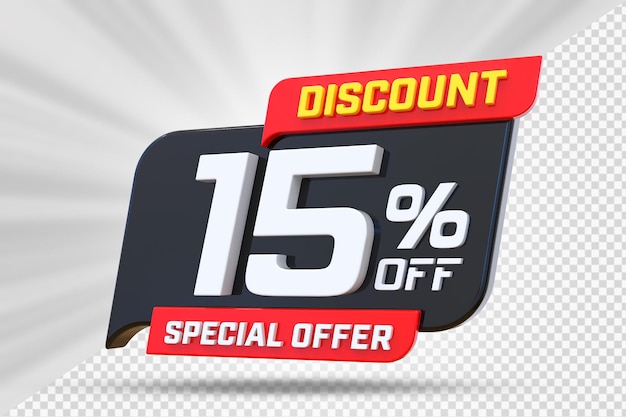 Oferta especial de descuento del 15 por ciento