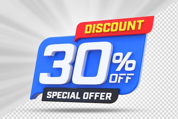 Oferta especial de descuento del 30 por ciento